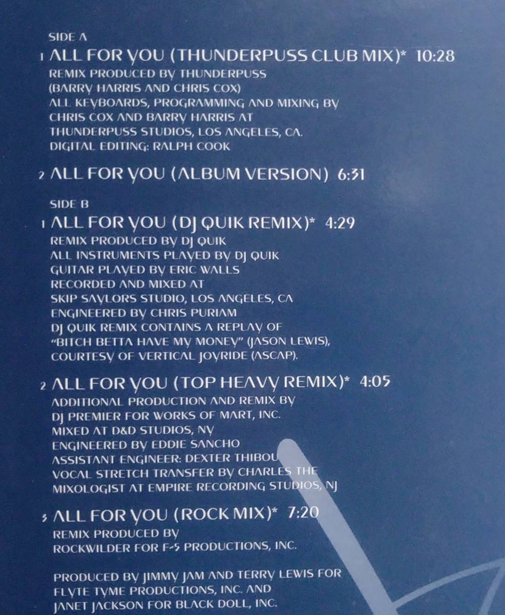 【12's R&B Soul】Janet Jackson「All For You」US盤 Album Version 収録！_収録内容