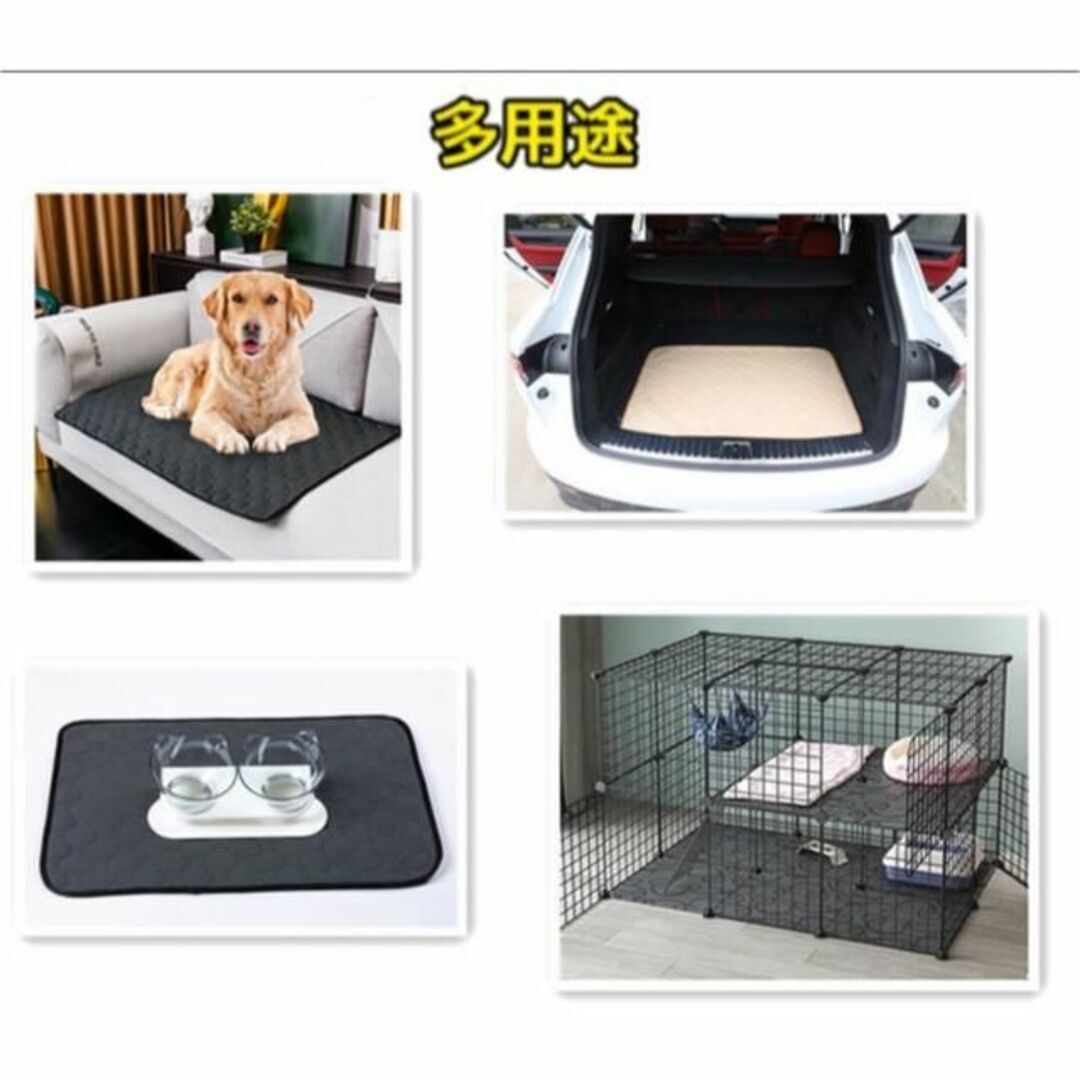 【新品】ペット用おしっこ吸水マット　50×40㎝　ライトグレー　犬猫用　防水　速乾　トイレシーツ　繰り返し洗える　敷きマット　多用途_画像7