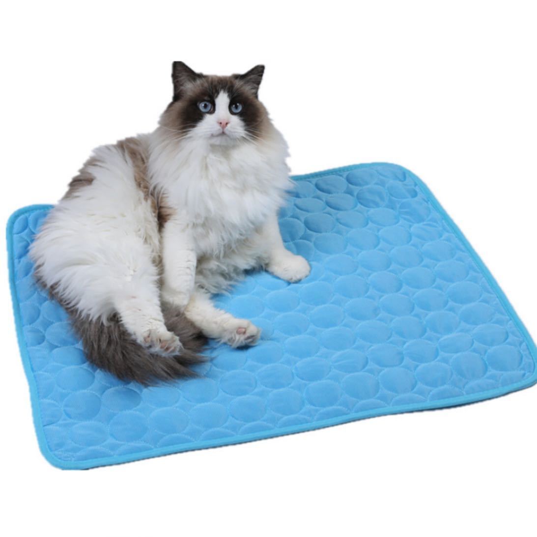 【新品】ペット用 ひんやり 接触冷感 マット 60×50㎝ ブルー 犬猫 小動物 洗濯可能の画像2
