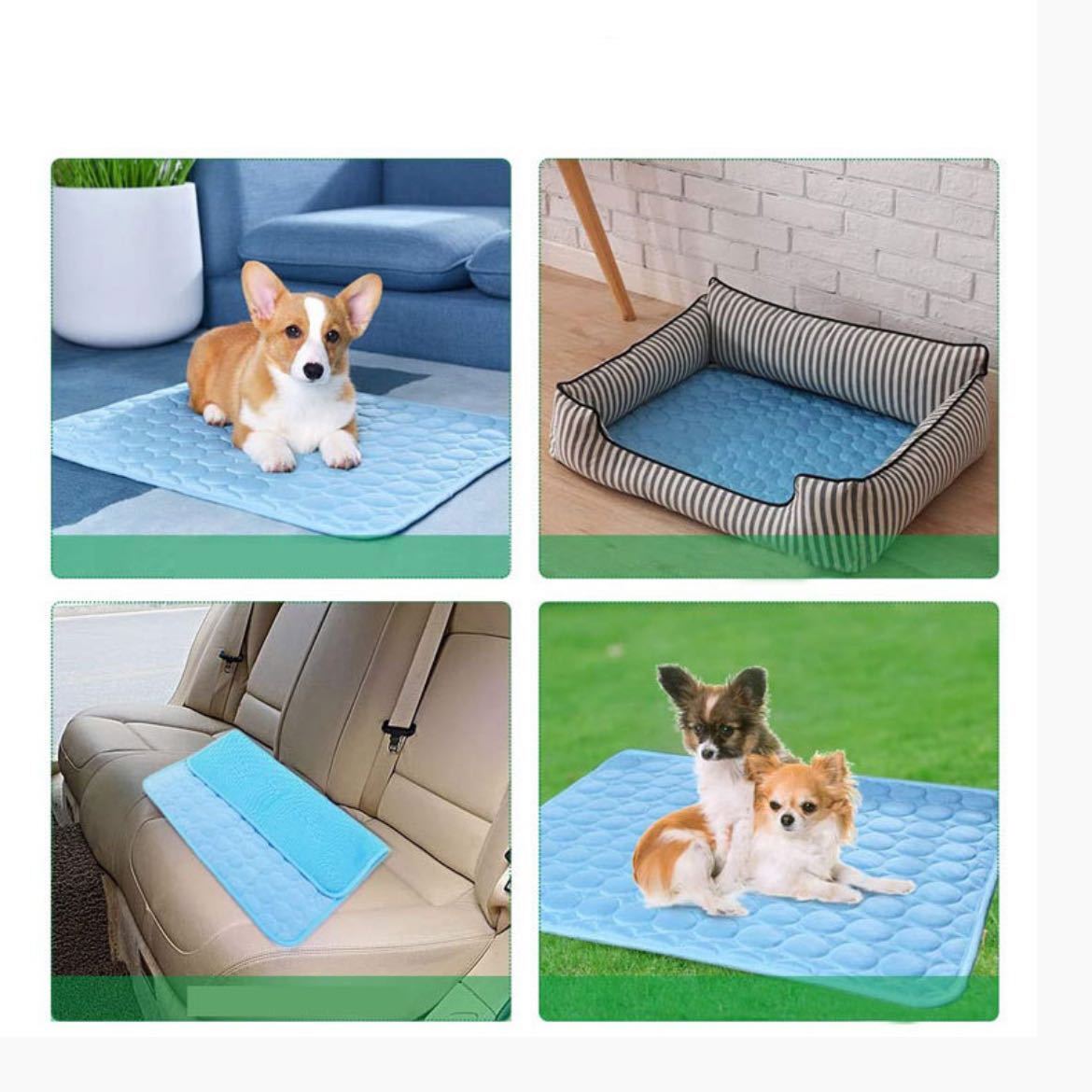 【新品】ペット用 ひんやり 接触冷感 マット 60×50㎝ ブルー 犬猫 小動物 洗濯可能の画像8