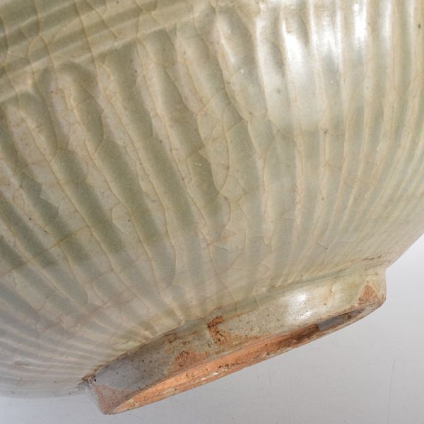 中国美術 龍泉窯 青磁 花文 輪花皿 飾皿 大皿 直径約31cm 時代箱 古玩 MCJTの画像9