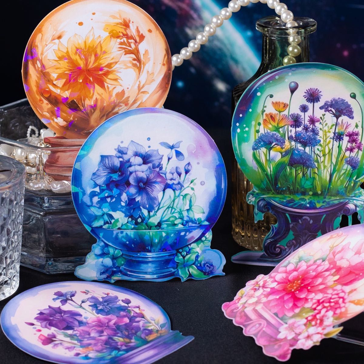 夢幻水晶球シリーズ　コラージュ素材　ステッカーシール　6種30枚