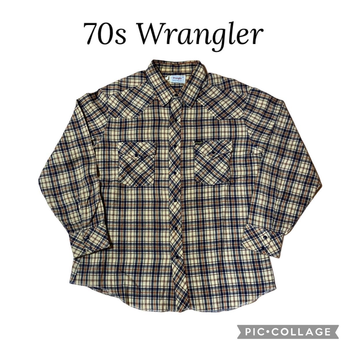 70s ラングラー　ウエスタンチェックシャツ　vintage