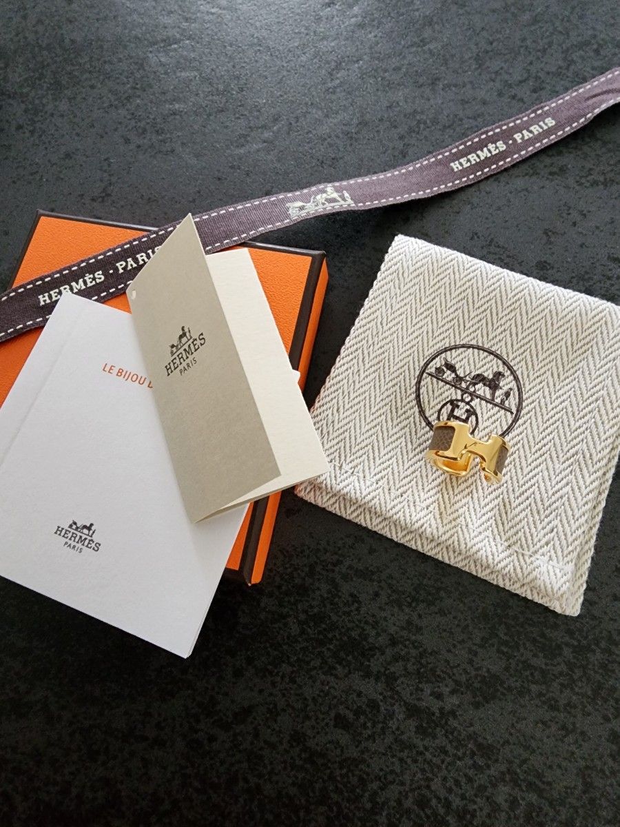 新品未使用！ショッパーあり　エルメス イヤーカフ  Olympe オランプ  PM  エトゥープ ×ゴールド HERMES 