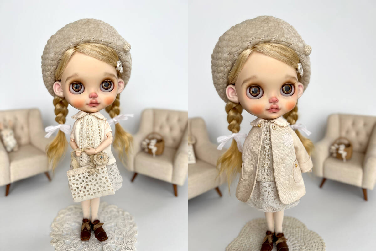 ＊ Lucalily ＊ dolls clothes ＊ Ecru spring coat set ＊の画像3