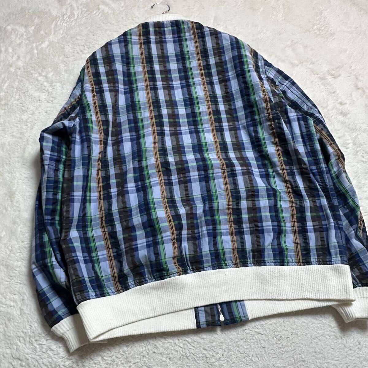 [ beautiful goods / rare size ]BEAMS+ Beams plus sia soccer blouson jacket tartan check ventilation spring summer XL