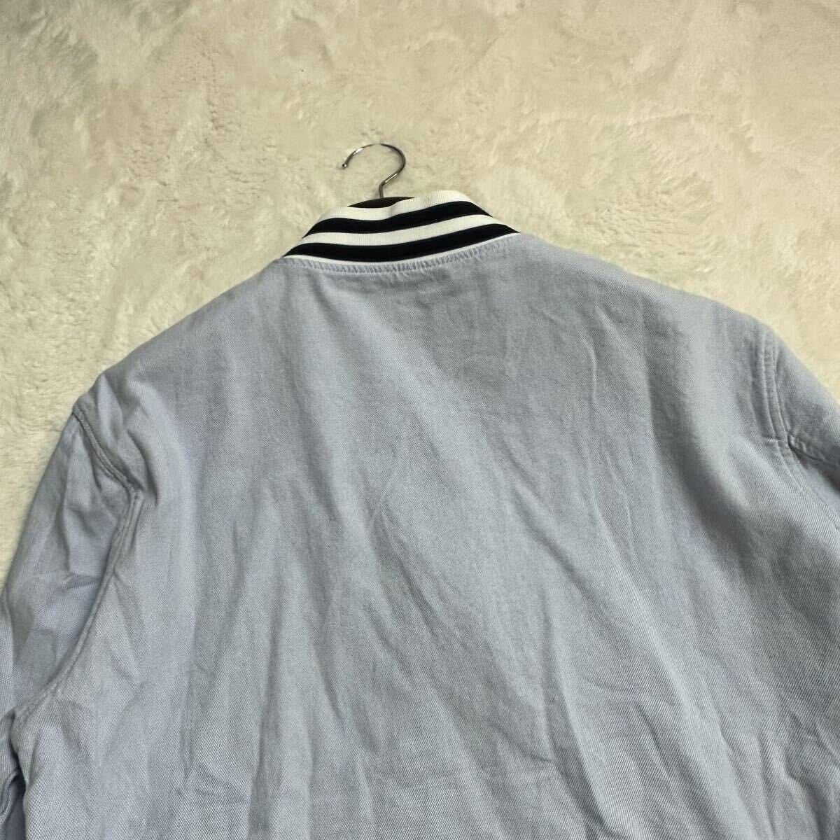 【極美品/超希少サイズ】ZARA ザラ ジップジャケット ブルゾン ブランド刻印 通気性 水色 春夏 表記XL(2XL相当)の画像8