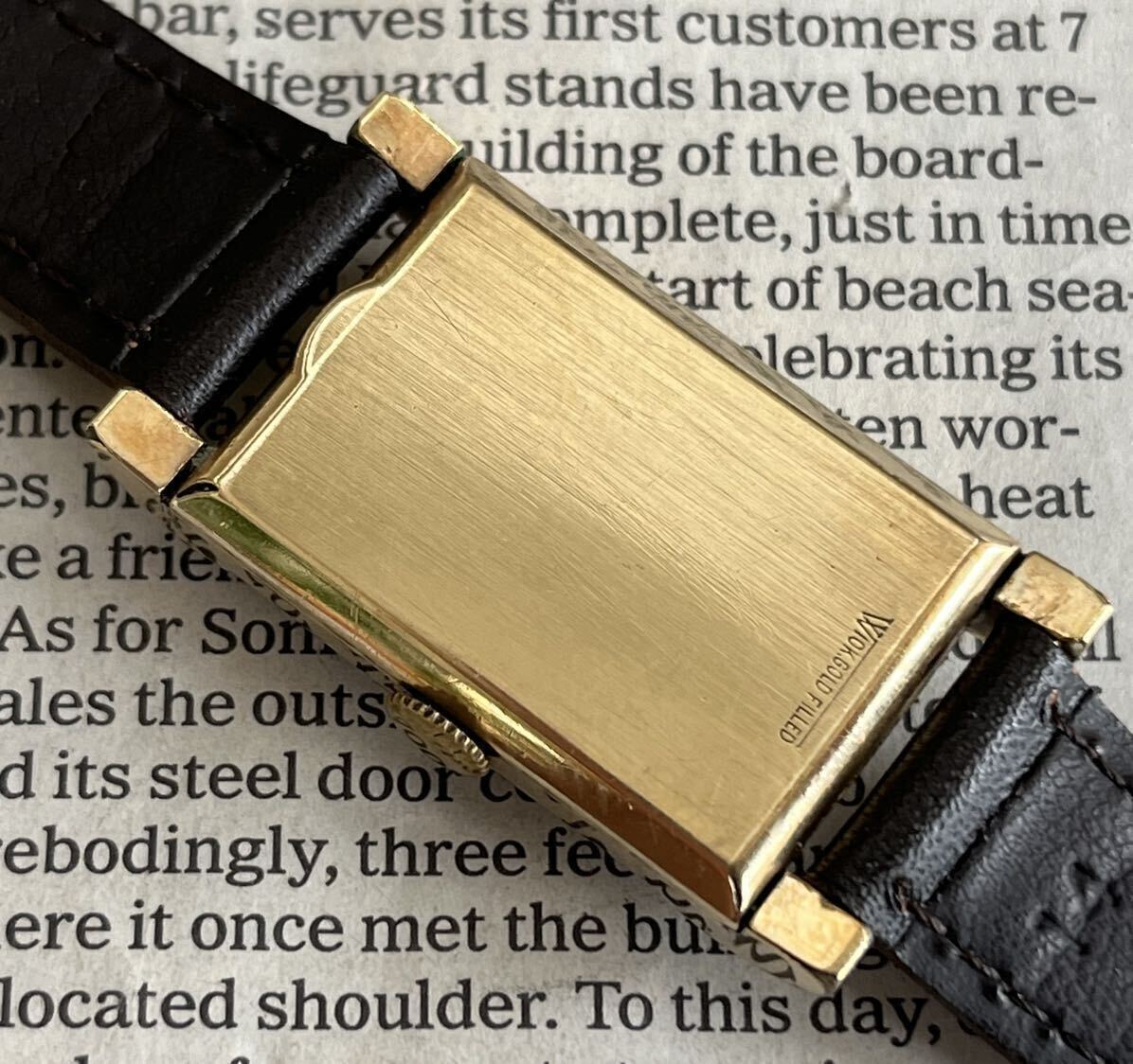 ルクルト ジャガールクルト Jaeger-Lecoultre 14K GOLD ヴァシュロンコンスタンタン供給ムーブメントVXN刻印 レクタンギュラー メンズ_画像6