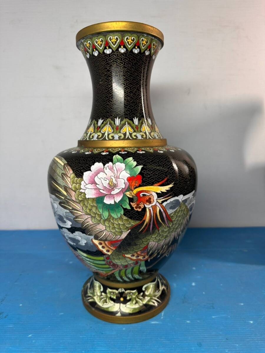4-34 中国美術 七宝 花瓶 2個の画像5