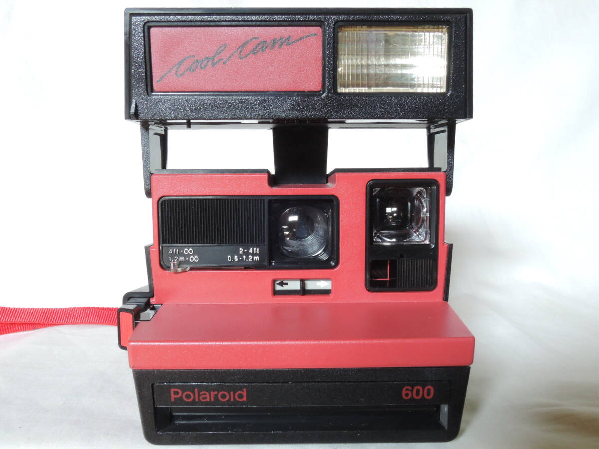 通電確認済 ポラロイド クールカム (赤) イギリス製／Polaroid Cool Cam (Red) MADE IN THE UNITED KINGDOM ストラップ付の画像2