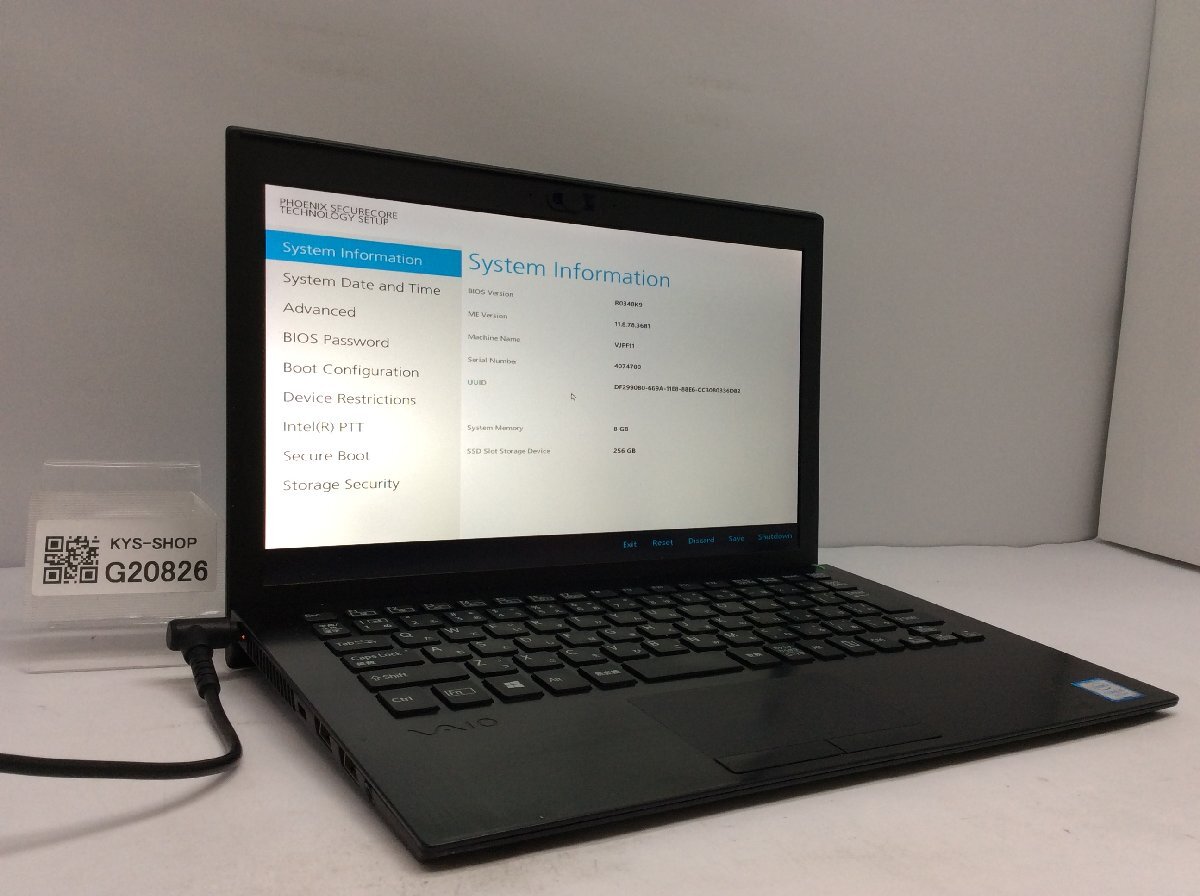 ジャンク/ VAIO VJPF11 Intel Core i5-7200U メモリ8.19GB SSD256.06GB 【G20826】