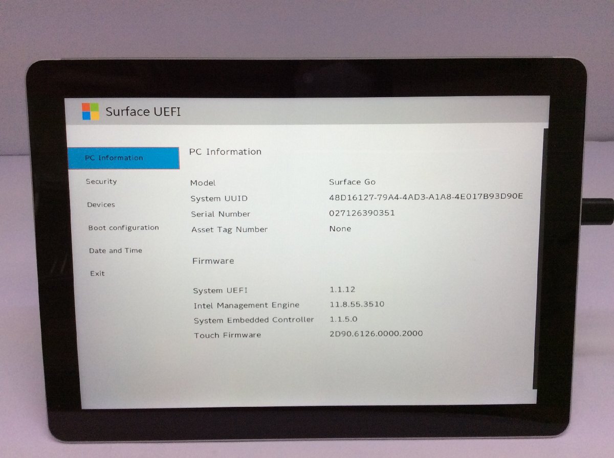 ジャンク/ Microsoft Surface Go Intel Pentium 4415Y メモリ8.19GB NVME128.03GB 【G21745】の画像4