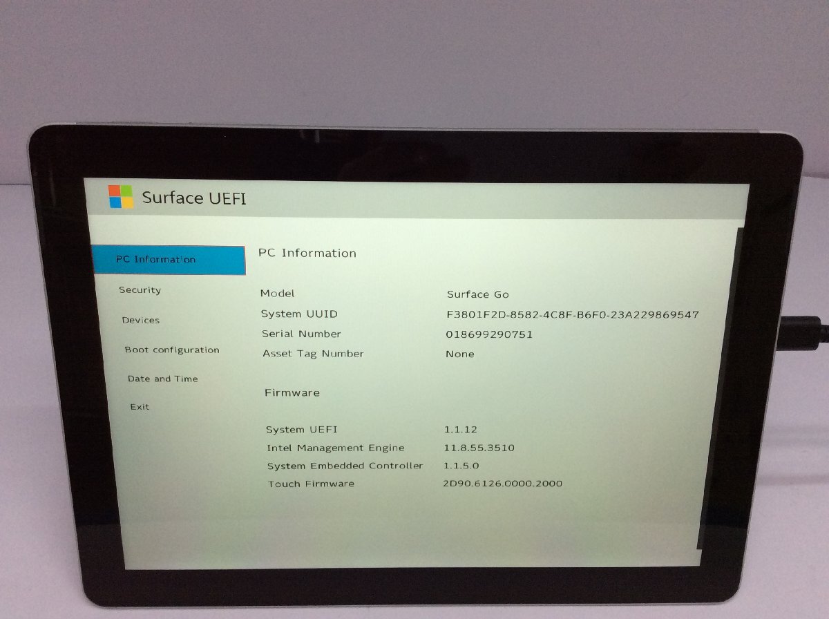 ジャンク/ Microsoft Surface Go Intel Pentium 4415Y メモリ8.19GB NVME128.03GB 【G21750】_画像4