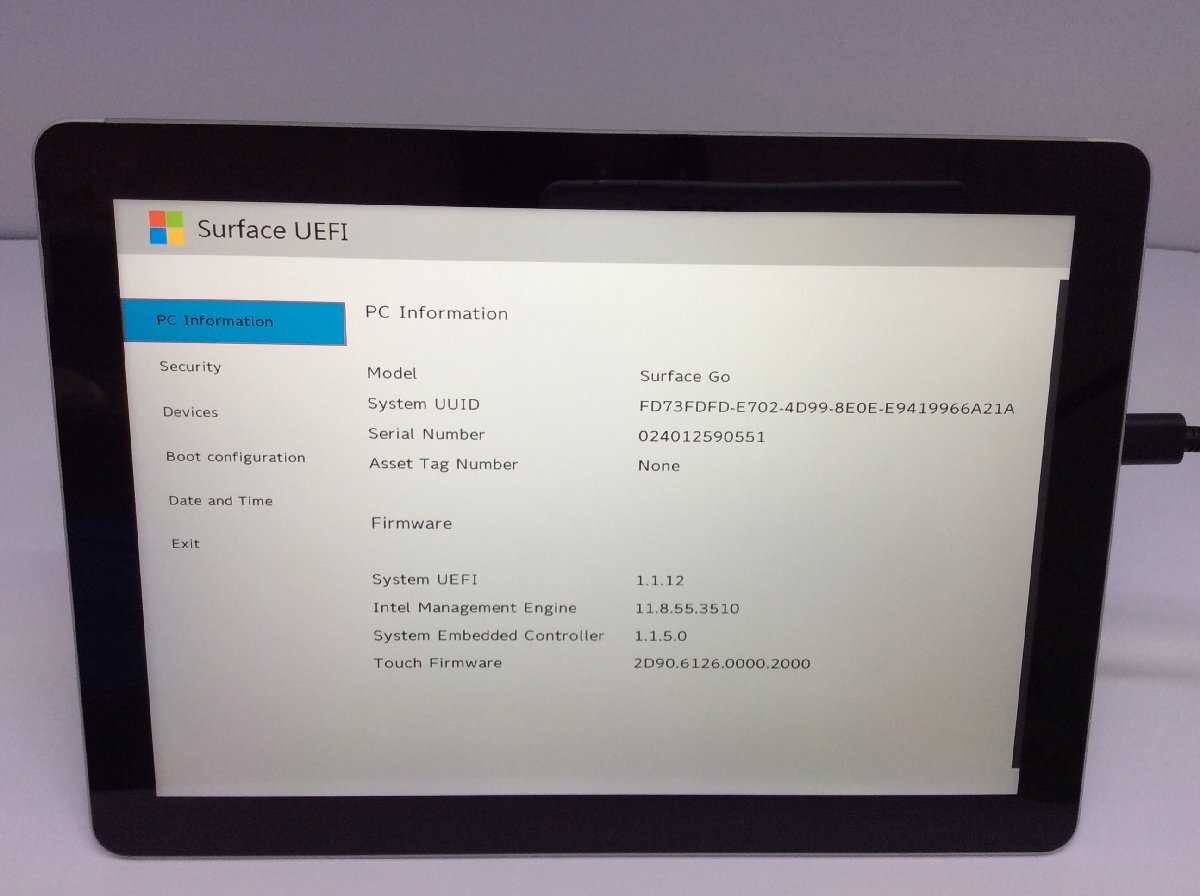 ジャンク/ Microsoft Surface Go Intel Pentium 4415Y メモリ8.19GB NVME128.03GB 【G21756】の画像4