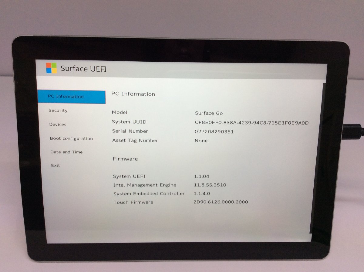  Junk / Microsoft Surface Go Intel Pentium 4415Y memory 8.19GB NVME128.03GB [G21758]