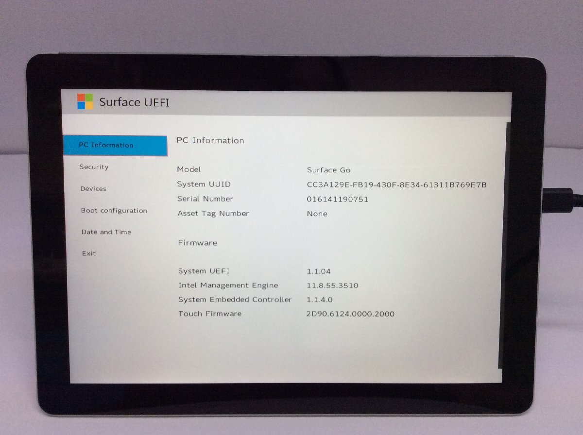 ジャンク/ Microsoft Surface Go Intel Pentium 4415Y メモリ8.19GB NVME128.03GB 【G21774】の画像4