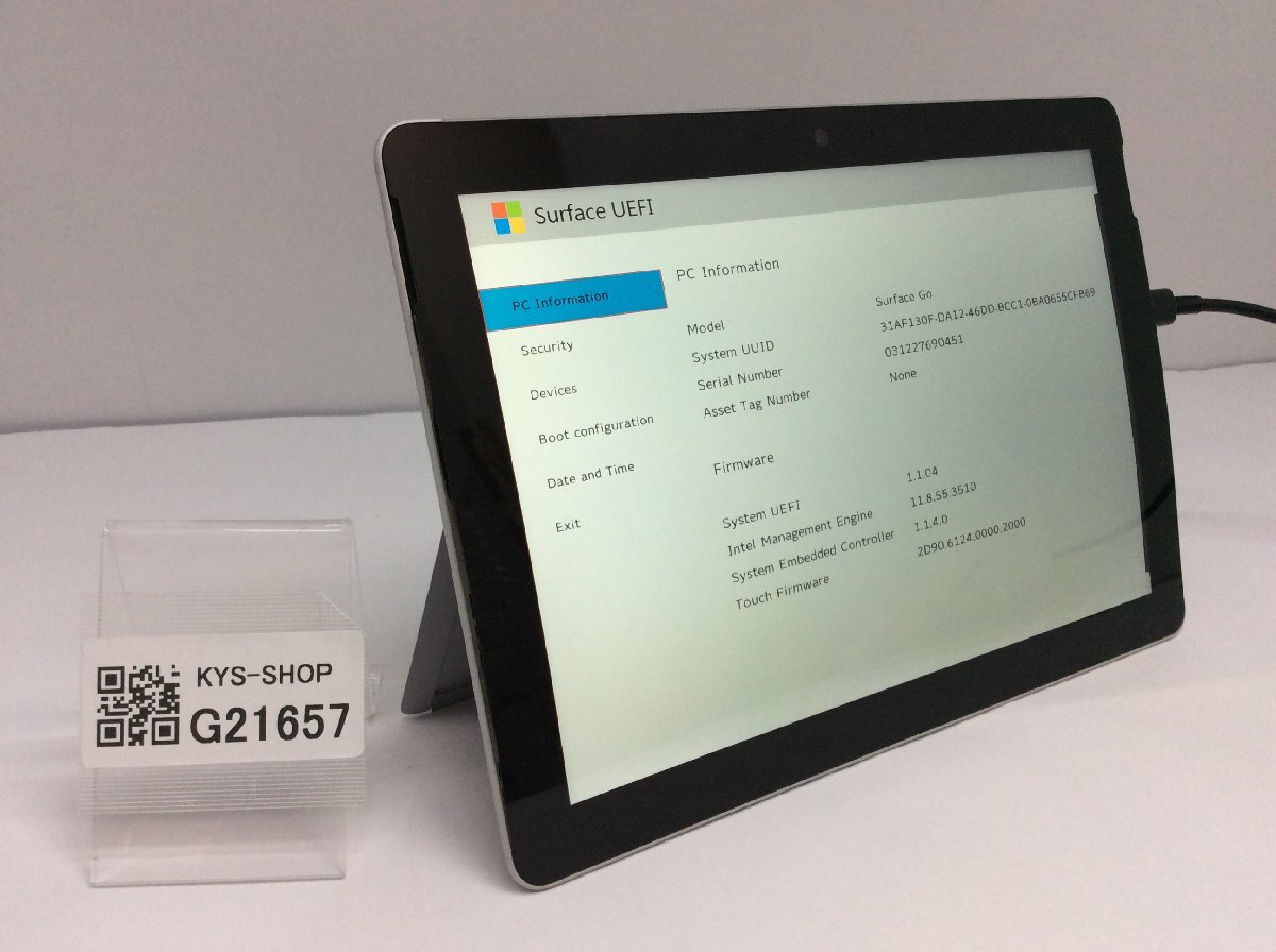 ジャンク/ Microsoft Surface Go Intel Pentium 4415Y メモリ8.19GB NVME128.03GB 【G21657】の画像1