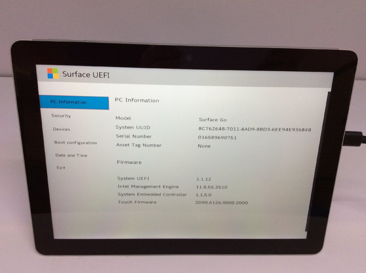 ジャンク/ Microsoft Surface Go Intel Pentium 4415Y メモリ8.19GB NVME128.03GB 【G21669】の画像4