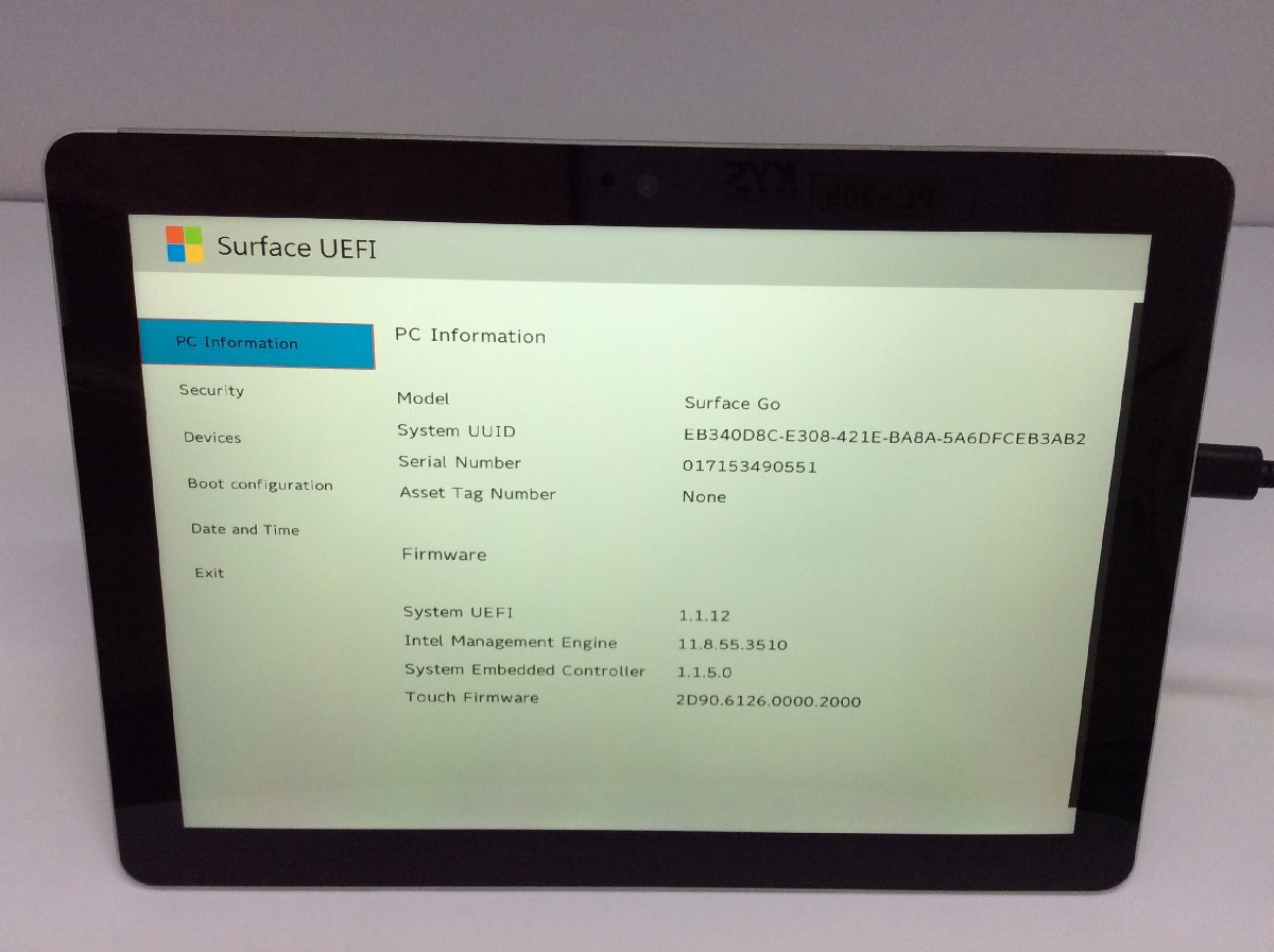 ジャンク/ Microsoft Surface Go Intel Pentium 4415Y メモリ8.19GB NVME128.03GB 【G21659】の画像4