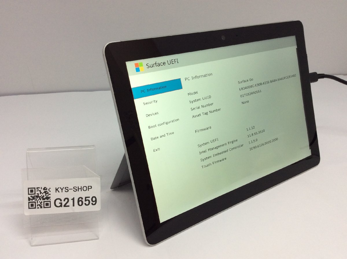 ジャンク/ Microsoft Surface Go Intel Pentium 4415Y メモリ8.19GB NVME128.03GB 【G21659】の画像1