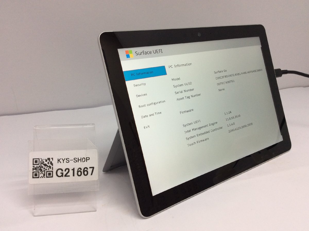 ジャンク/ Microsoft Surface Go Intel Pentium 4415Y メモリ8.19GB NVME128.03GB 【G21667】_画像1