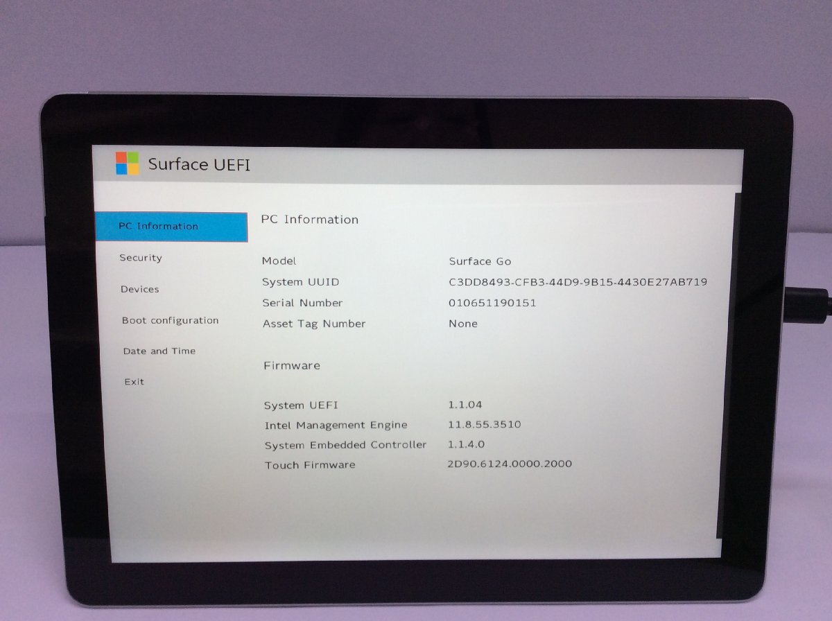 ジャンク/ Microsoft Surface Go Intel Pentium 4415Y メモリ8.19GB NVME128.03GB 【G21724】の画像4