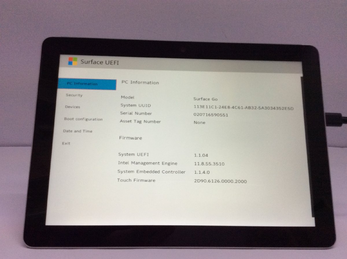 ジャンク/ Microsoft Surface Go Intel Pentium 4415Y メモリ8.19GB NVME128.03GB 【G21728】の画像4