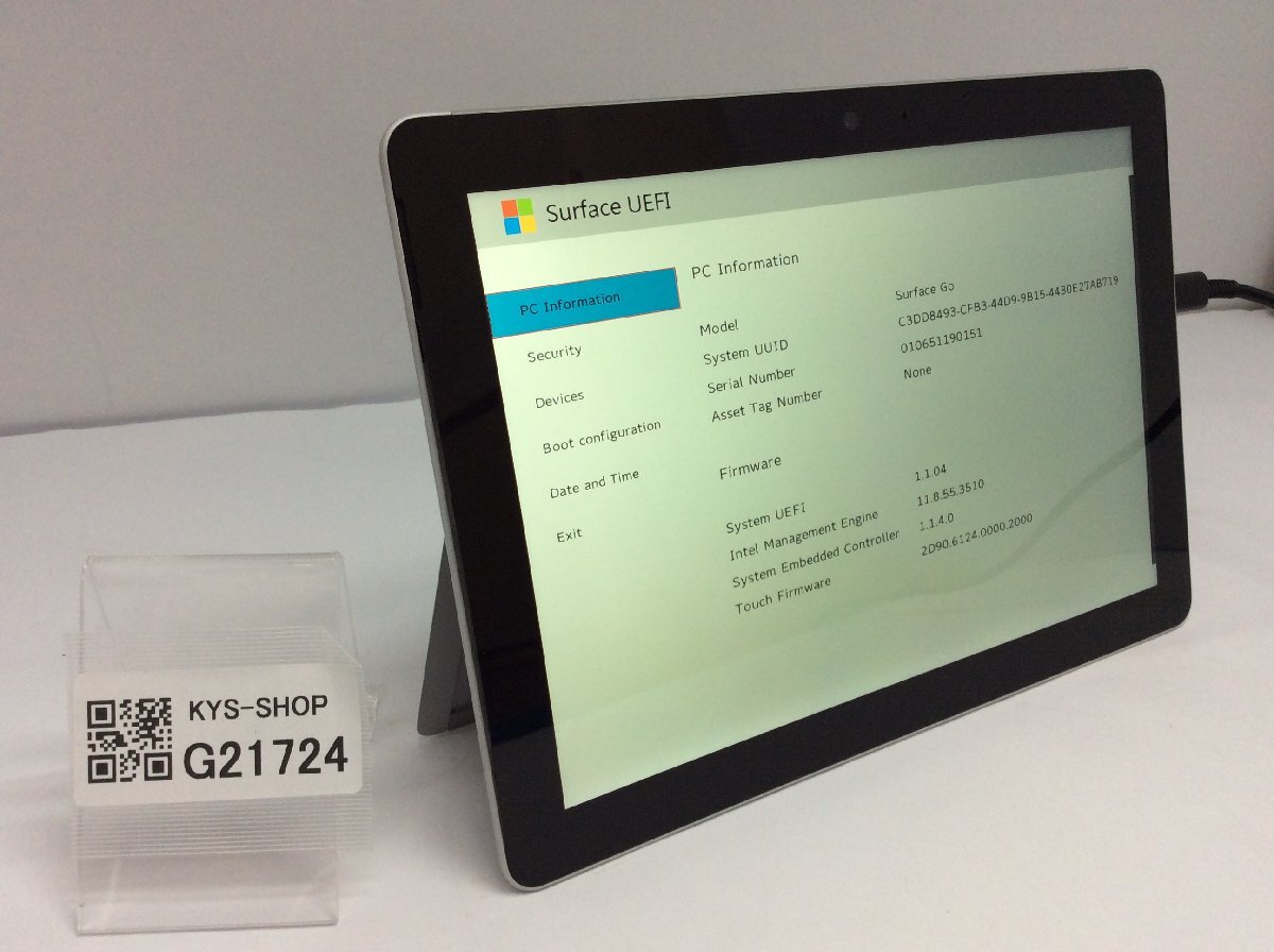 ジャンク/ Microsoft Surface Go Intel Pentium 4415Y メモリ8.19GB NVME128.03GB 【G21724】の画像1