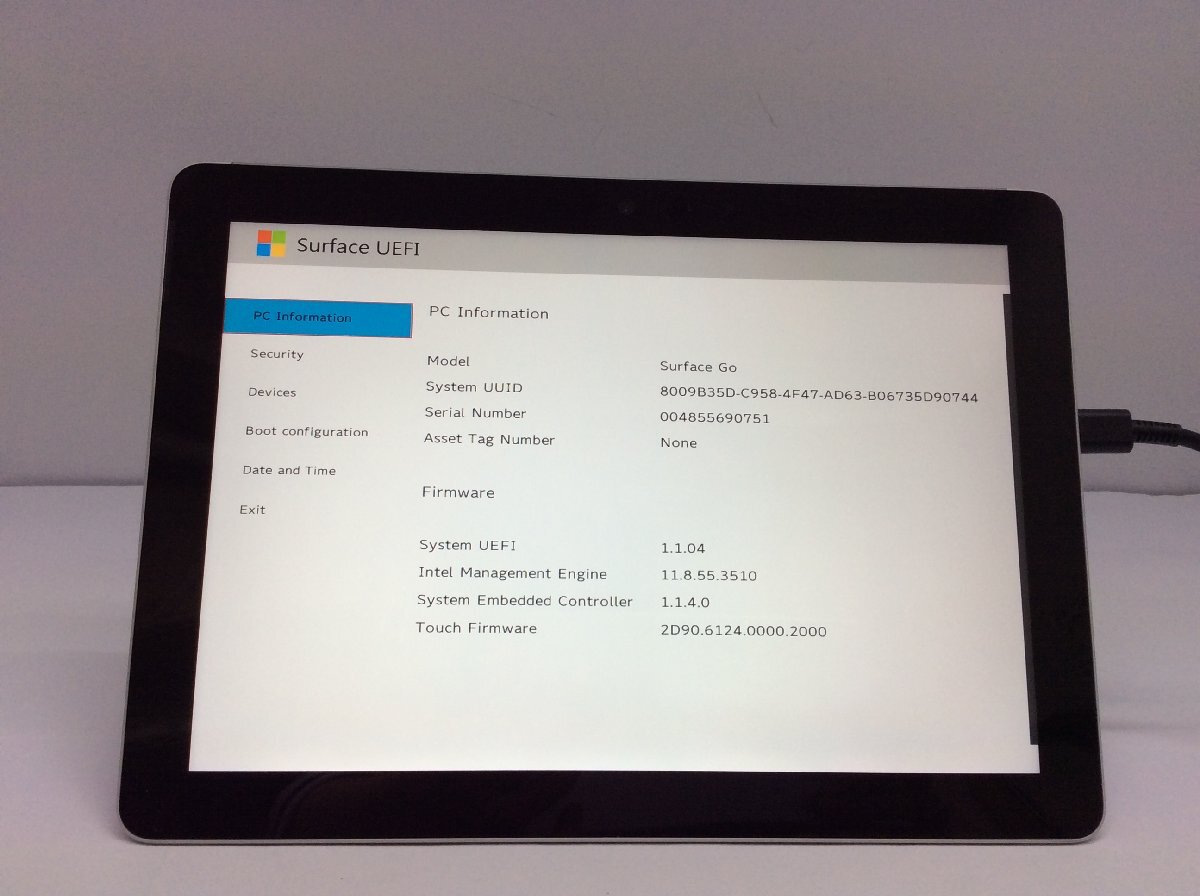 ジャンク/ Microsoft Surface Go Intel Pentium 4415Y メモリ8.19GB NVME128.03GB 【G21720】の画像4