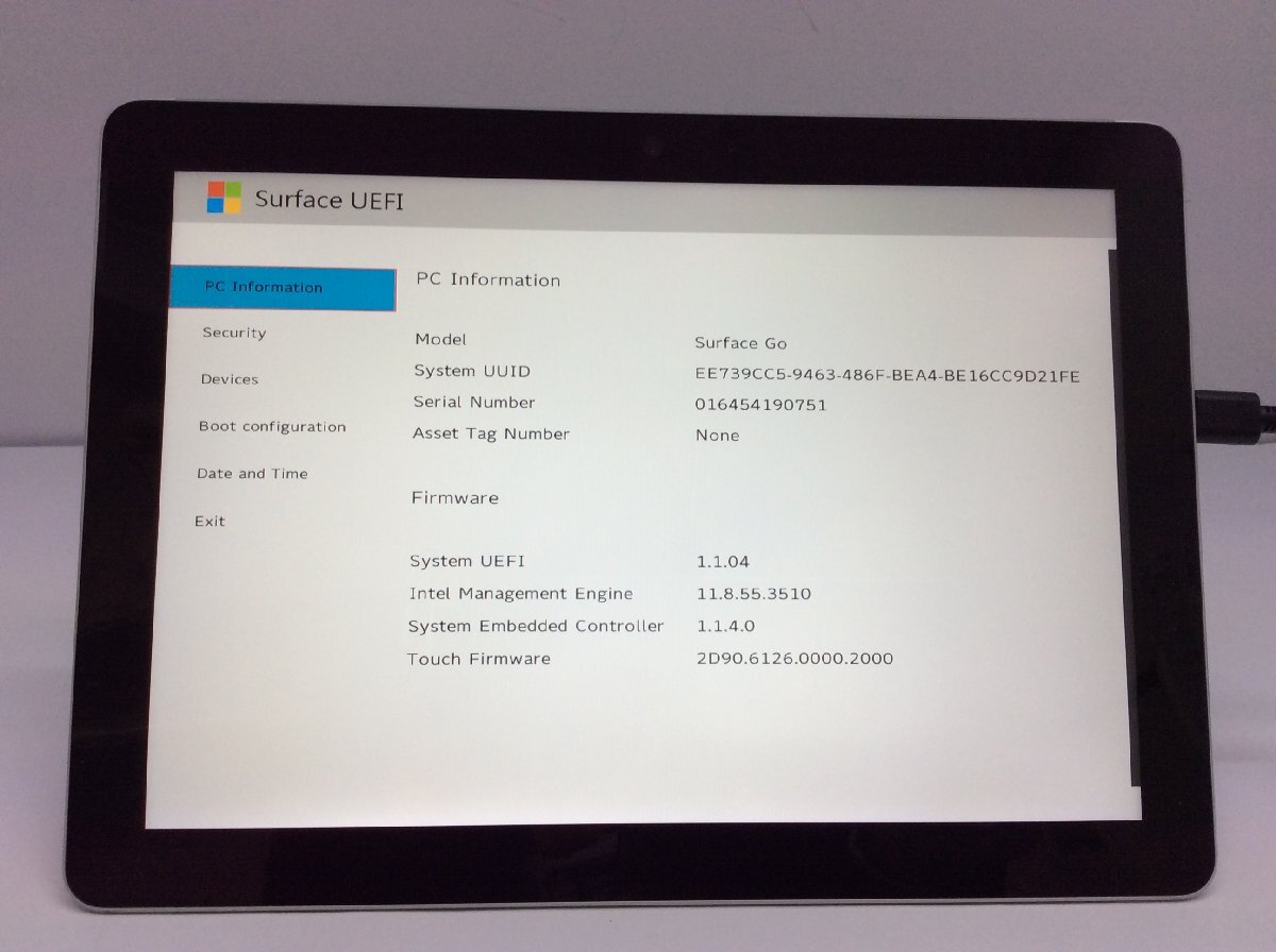 ジャンク/ Microsoft Surface Go Intel Pentium 4415Y メモリ8.19GB NVME128.03GB 【G21743】の画像4