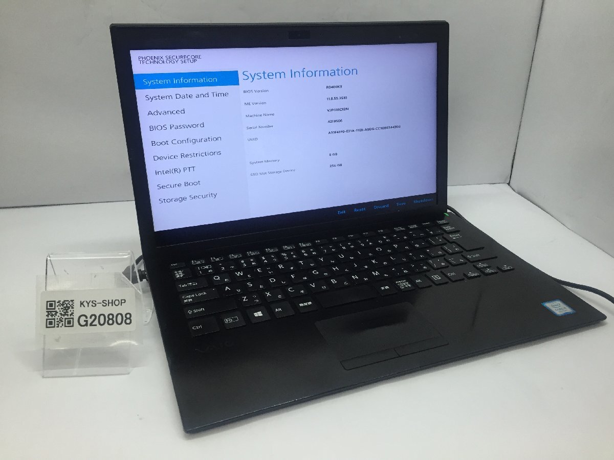 ジャンク/ VAIO VJPG11C12N Intel Core i5-8250U メモリ8.19GB SSD256.06GB 【G20808】