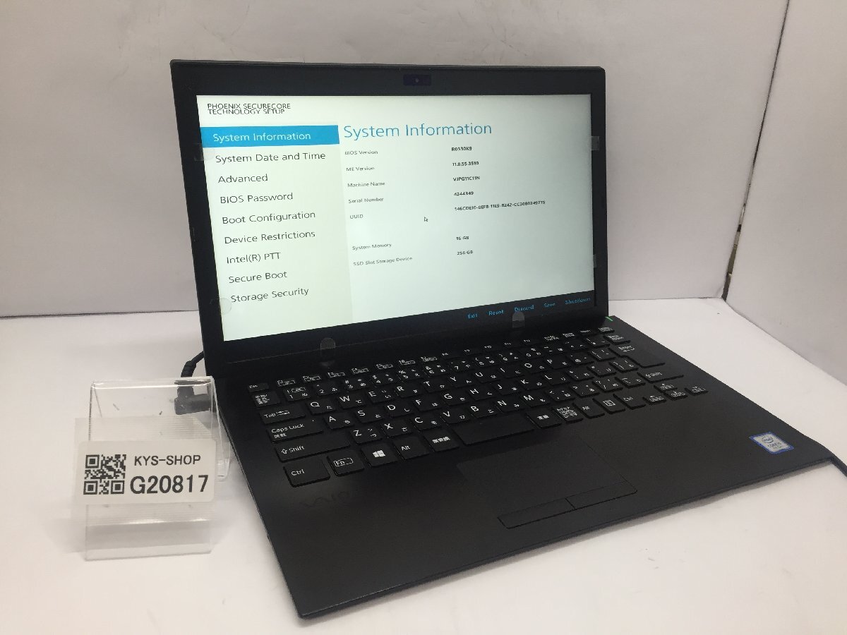 ジャンク/ VAIO VJPG11C11N Intel Core i5-7200U メモリ16.38GB SSD256.06GB 【G20817】_画像1