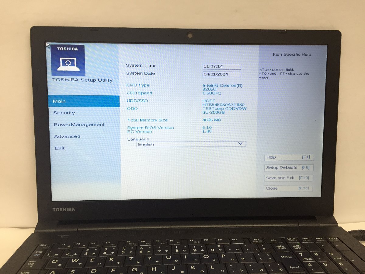 ジャンク/ TOSHIBA dynabook Satellite B35/R PB35RNAD483AD81 Intel Celeron 3205U メモリ4.1GB HDD500.1GB 【G21099】_画面に分かりにくいムラ・シミがあります