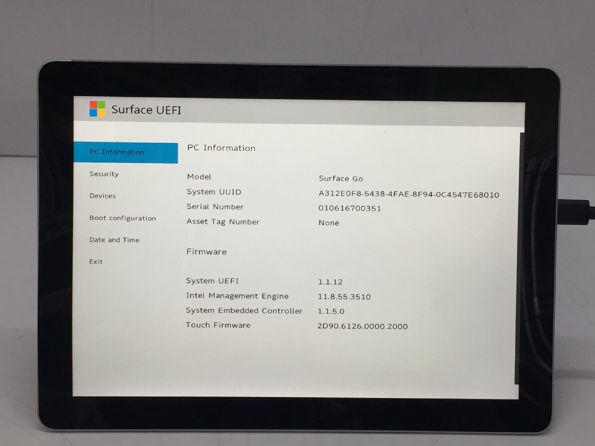 ジャンク/ Microsoft Surface Go Intel Pentium 4415Y メモリ8.19GB NVME128.03GB 【G21592】の画像4