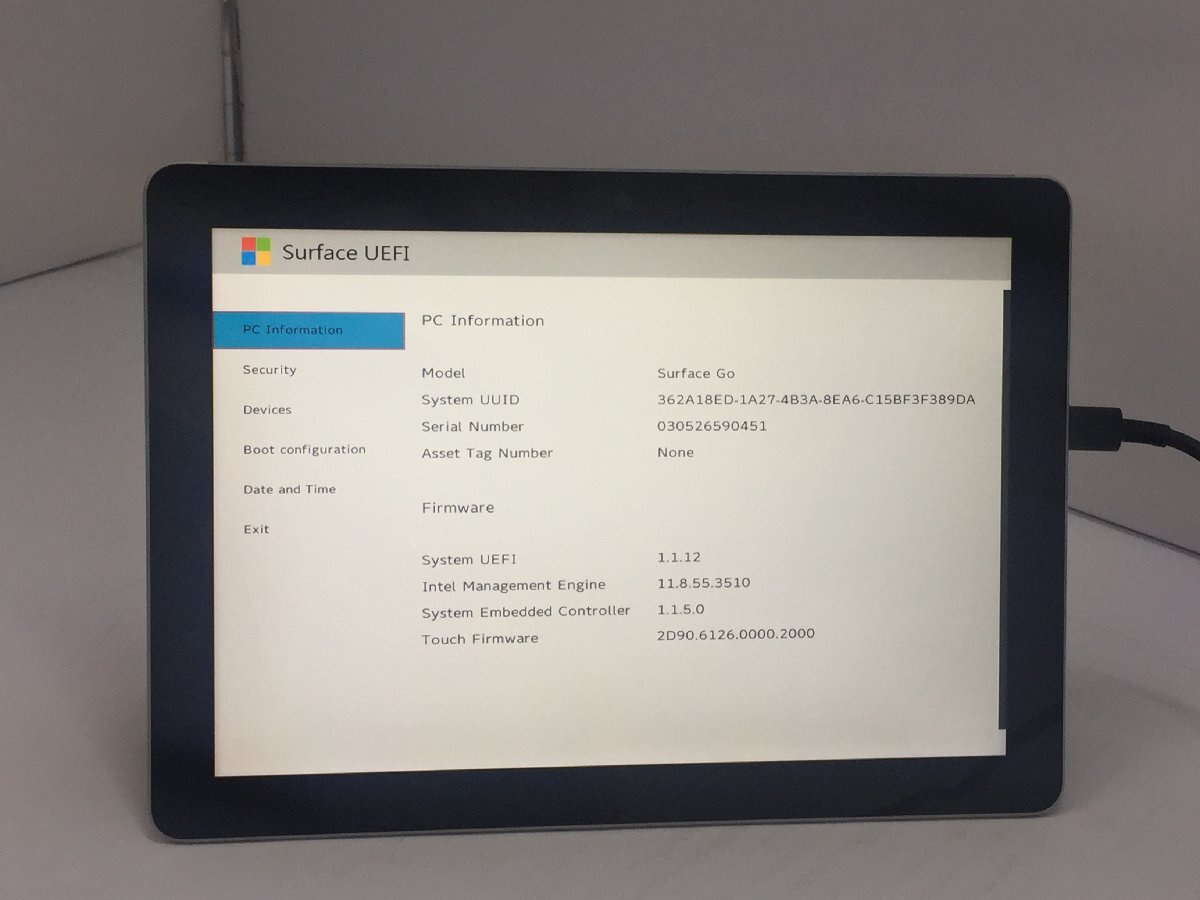 ジャンク/ Microsoft Surface Go Intel Pentium 4415Y メモリ8.19GB NVME128.03GB 【G21629】の画像4