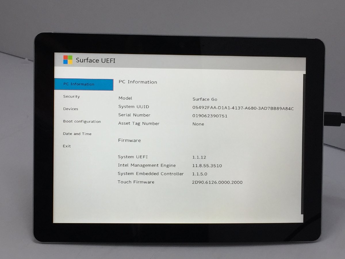 ジャンク/ Microsoft Surface Go Intel Pentium 4415Y メモリ8.19GB NVME128.03GB 【G21631】の画像4