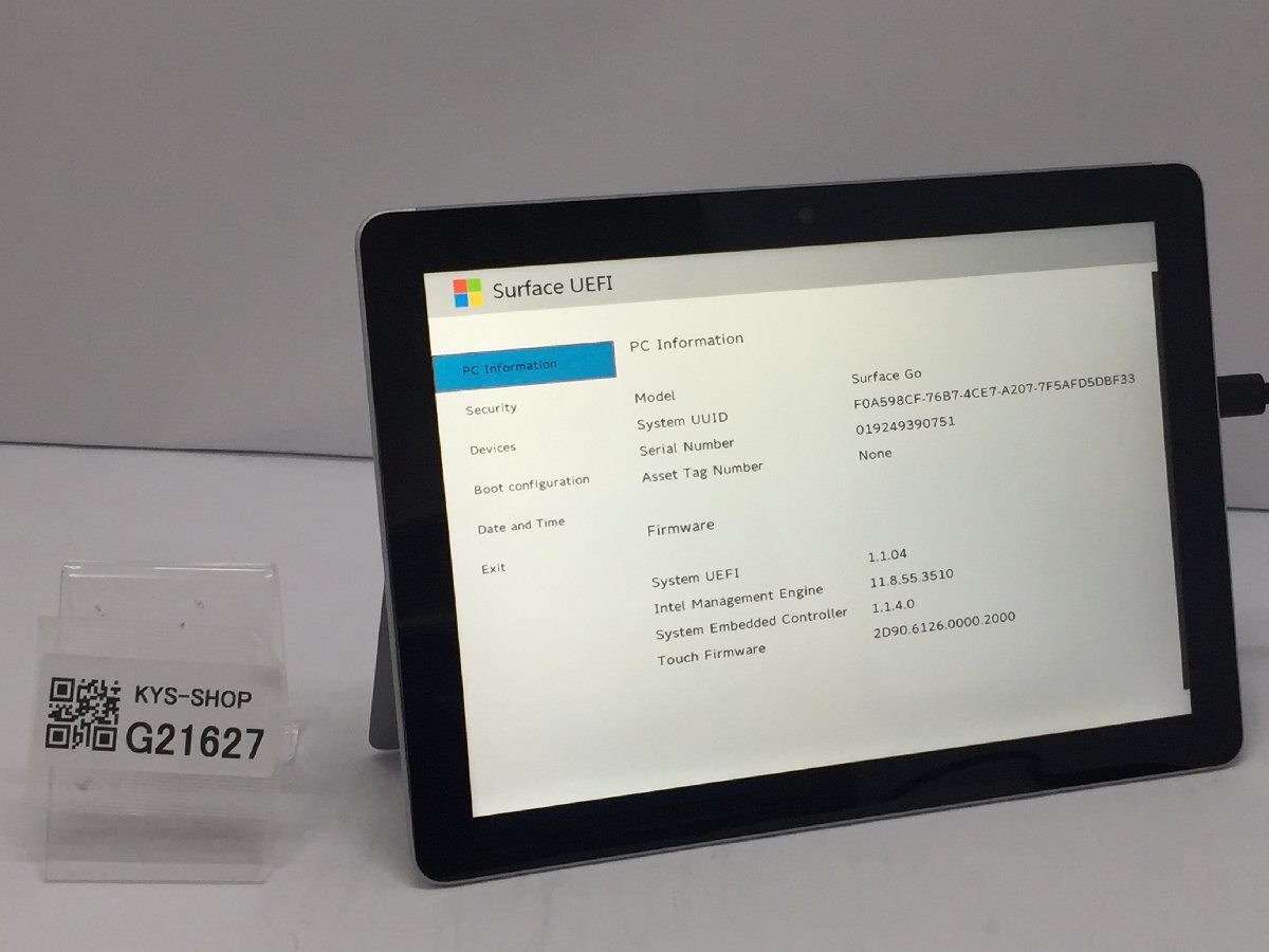  Junk / Microsoft Surface Go Intel Pentium 4415Y memory 8.19GB NVME128.03GB [G21627]