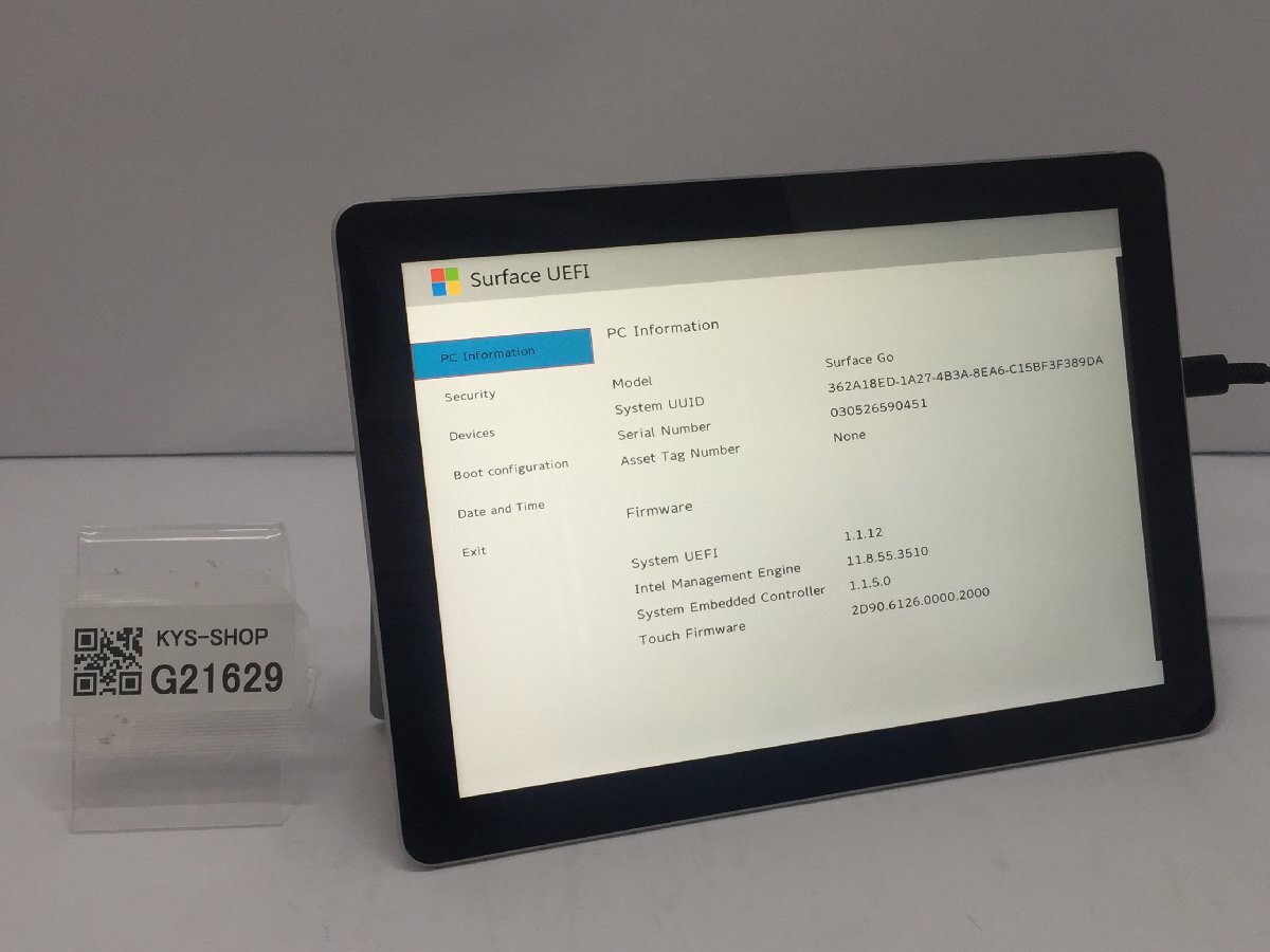 ジャンク/ Microsoft Surface Go Intel Pentium 4415Y メモリ8.19GB NVME128.03GB 【G21629】の画像1