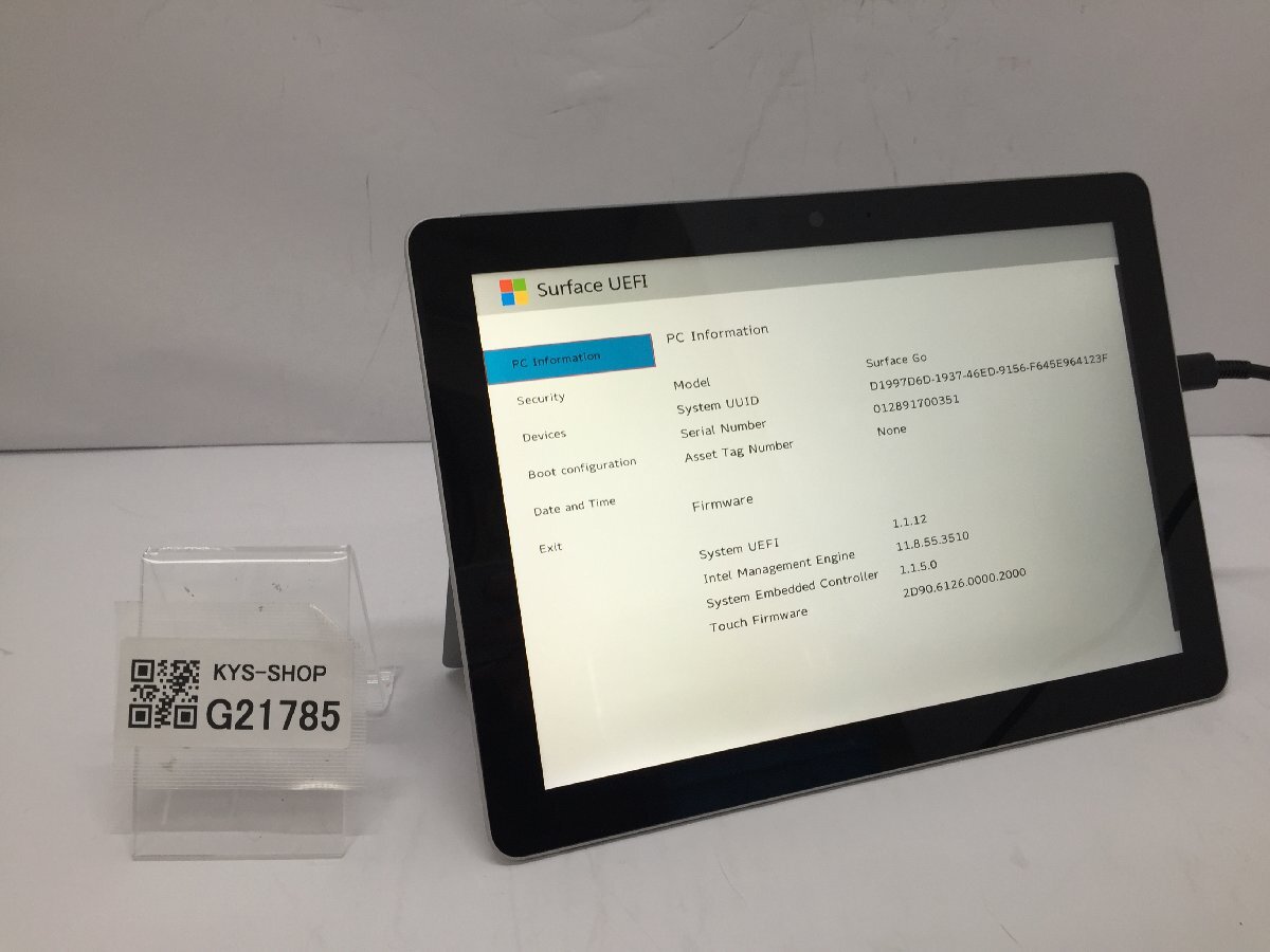 ジャンク/ Microsoft Surface Go Intel Pentium 4415Y メモリ8.19GB NVME128.03GB 【G21785】の画像1