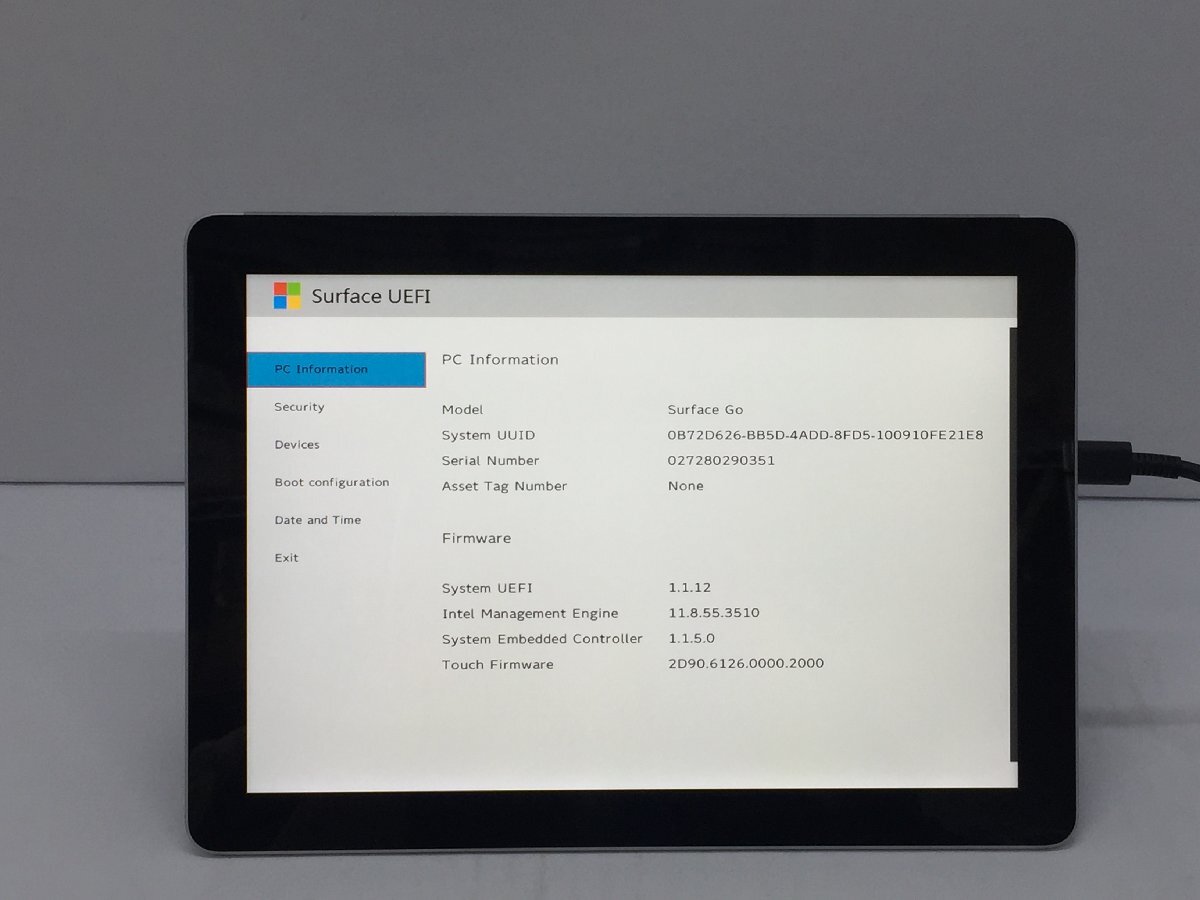 ジャンク/ Microsoft Surface Go Intel Pentium 4415Y メモリ8.19GB NVME128.03GB 【G21704】_画像4