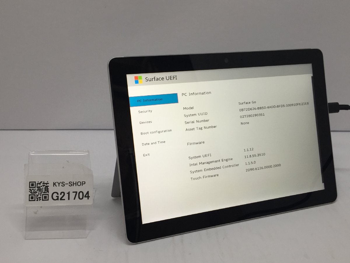 ジャンク/ Microsoft Surface Go Intel Pentium 4415Y メモリ8.19GB NVME128.03GB 【G21704】_画像1