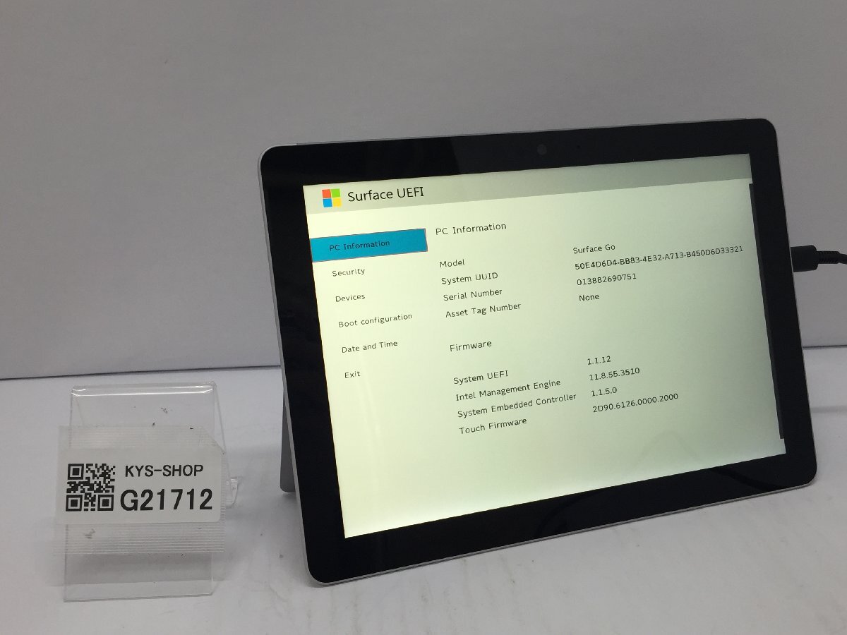  Junk / Microsoft Surface Go Intel Pentium 4415Y memory 8.19GB NVME128.03GB [G21712]
