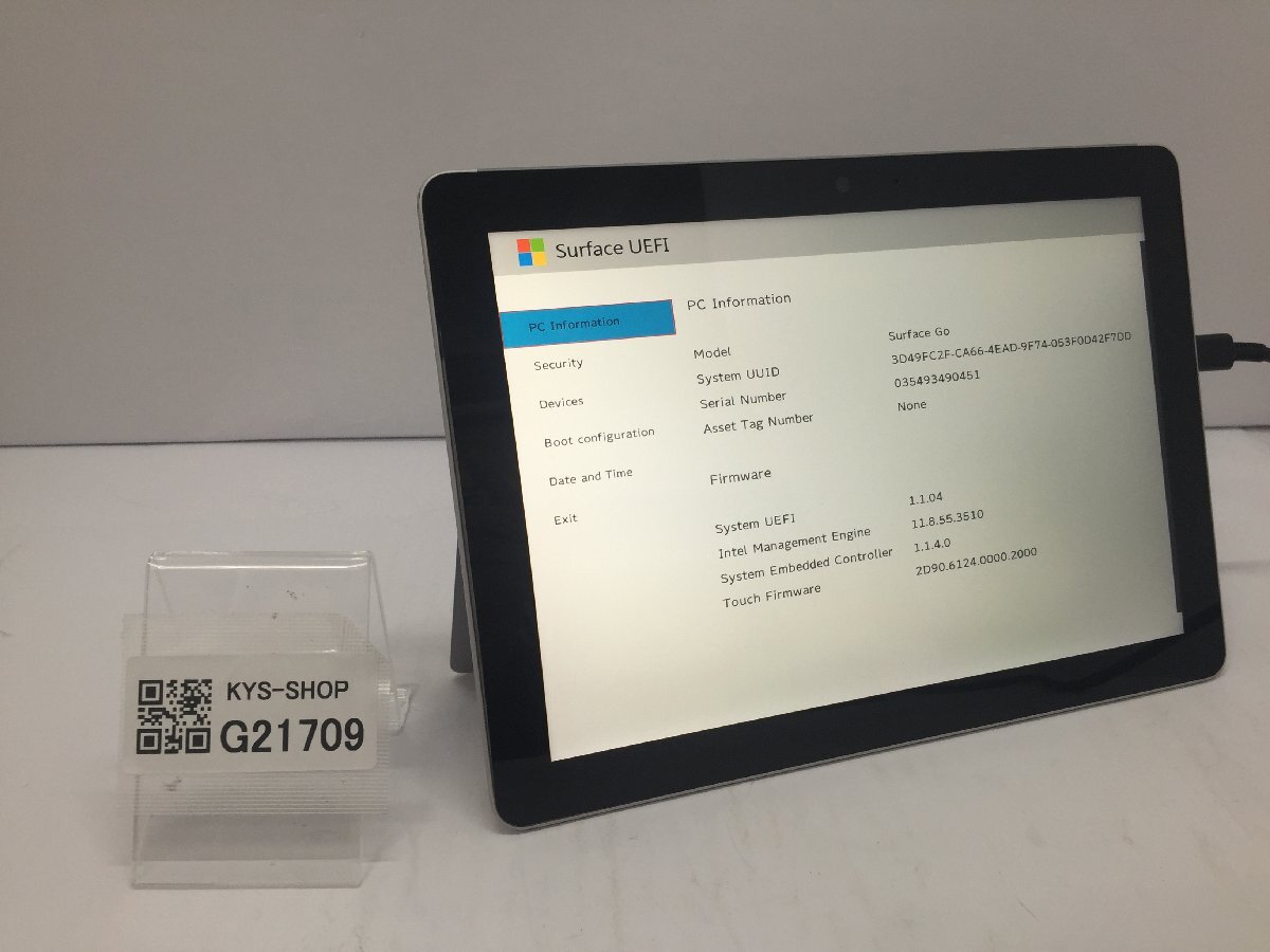 ジャンク/ Microsoft Surface Go Intel Pentium 4415Y メモリ8.19GB NVME128.03GB 【G21709】の画像1