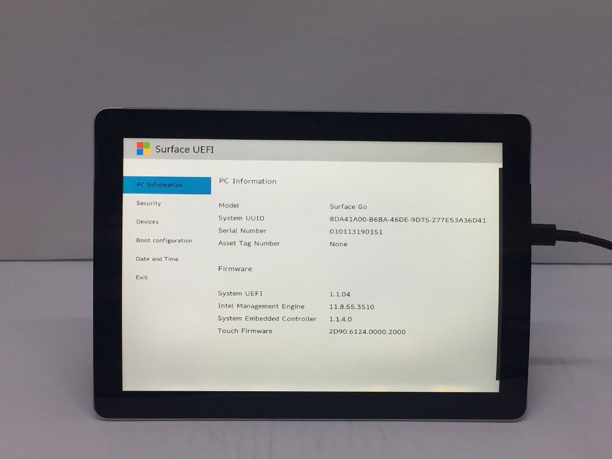 ジャンク/ Microsoft Surface Go Intel Pentium 4415Y メモリ8.19GB NVME128.03GB 【G21711】の画像4