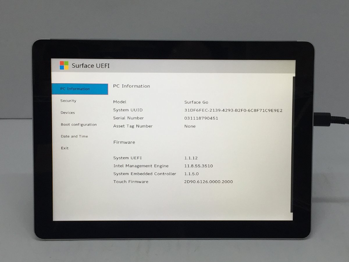 ジャンク/ Microsoft Surface Go Intel Pentium 4415Y メモリ8.19GB NVME128.03GB 【G21701】_画像4