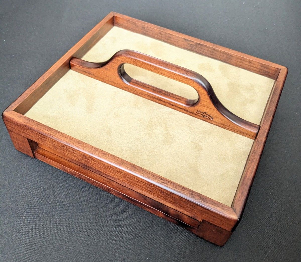 豊岡クラフト　ハンドルケース　 木製 小物入れ ボックス 収納 小引き出し レトロ インテリア　未使用