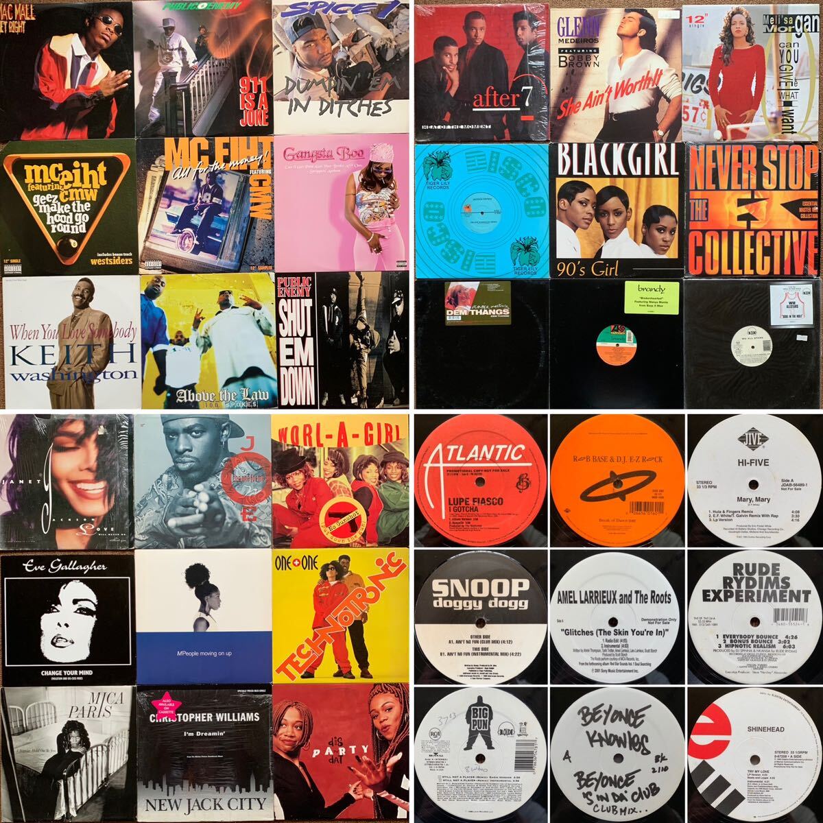 【送料無料 お得セット】HIP HOP、R&B レコード 80枚セット (Brandy、Ganasta Boo、Mac Mall、Spice 1、Janet、Joe、Public Enemy)_画像1