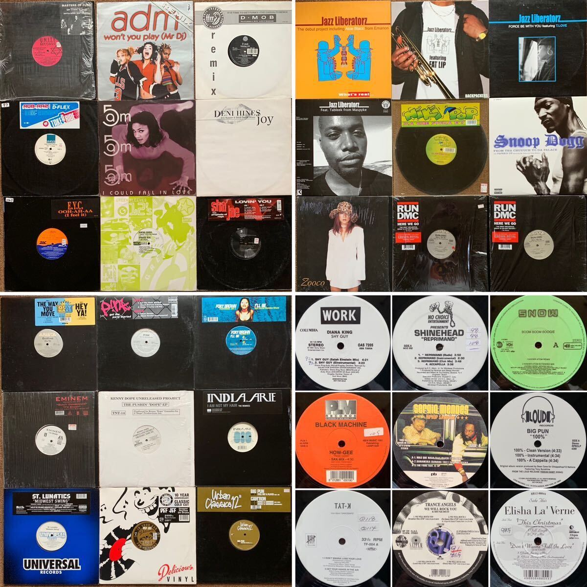 [ free shipping profit set ]HIP HOP,R&B record 80 pieces set (ADM,Deni Hines,Eminem,Jazz Liberatorz,Kenny Dope,Sergio Mendes)