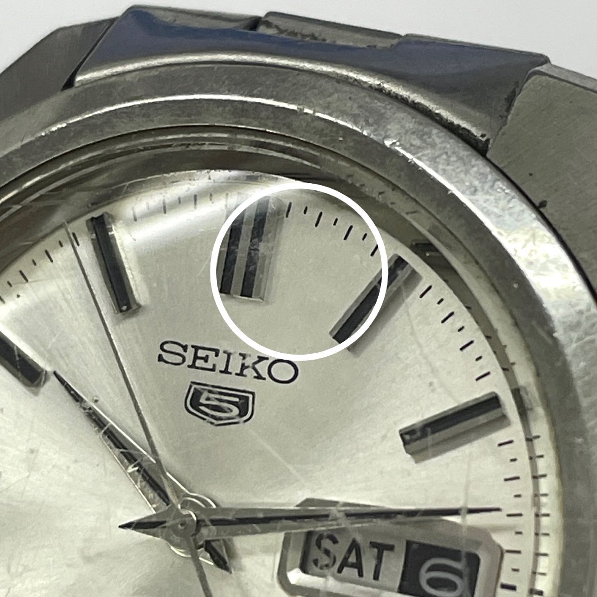 稼動品◆セイコー SEIKO◆5 ファイブ 5126-7020 自動巻き オートマチック 腕時計 メンズ ウォッチ シルバー文字盤 SS デイデイトの画像6