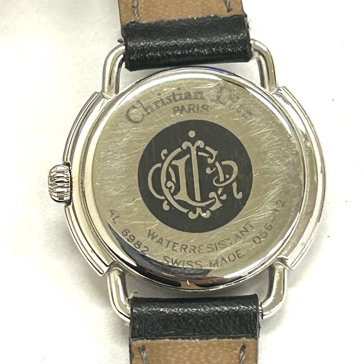 * Dior christian dior*D56-120 кварц наручные часы женский часы белый циферблат SS кожа breath античный неподвижный товар 
